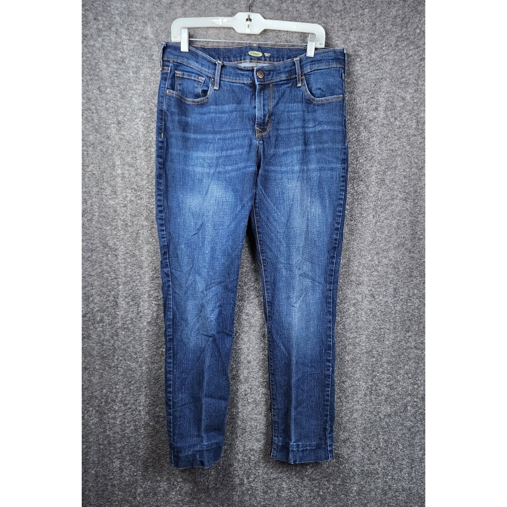 Old Navy Original Straight Jeans Womens 12 Long Medium Wash Stretch Mid Rise